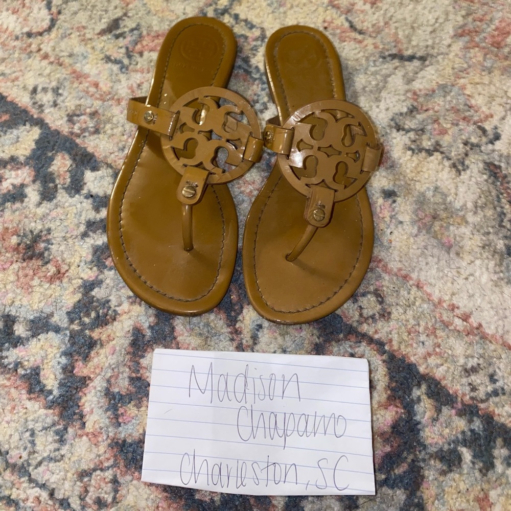 TAN TORY BURCH MILLER SANDALS
